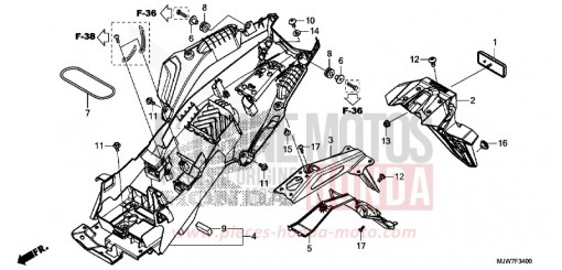 PARAFANGO POSTERIORE CB500FAG di 2016